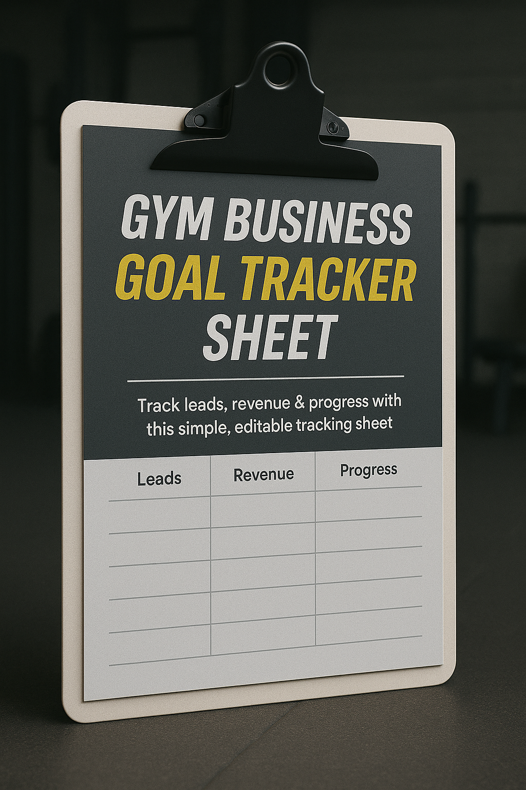 Gym Business Goal Tracker Sheet